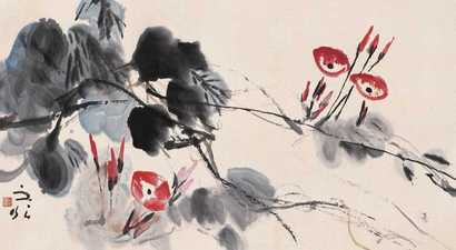 谢之光 牵牛花 镜心